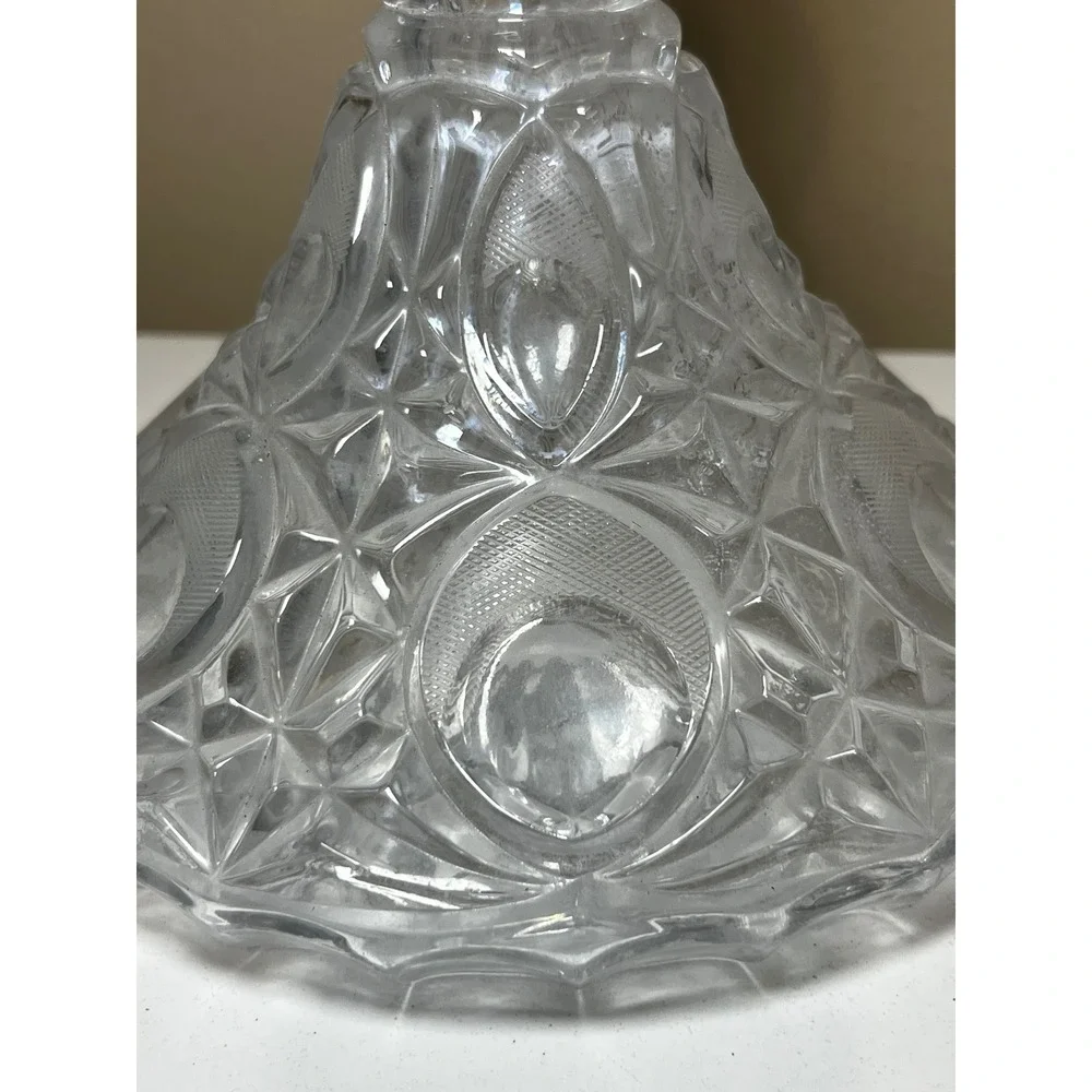 Vintage L.E. Smith Moon Stars Clear Glass Decanter Stopper Heavy 4.7 Lb MCM